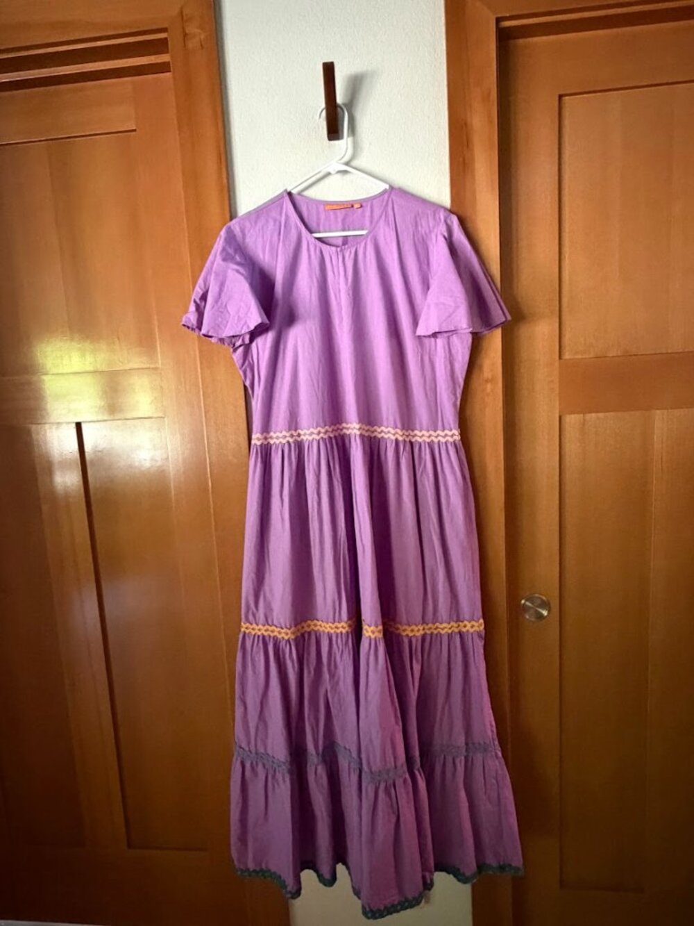 Oliphant Lavender Flutter Sleeve V-neck Maxi WITH POCKETS!